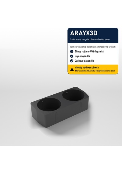 Arayx3d Mercedes C Serisi W205 2014-2018 Uyumlu Orta Konsol Bardaklık Aparatı C180 C200 Siyah