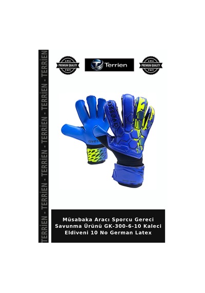 Müsabaka Aracı Sporcu Gereci Savunma Ürünü Gk-300-6-10 Kaleci Eldiveni 10 No German Latex Çok Renkli