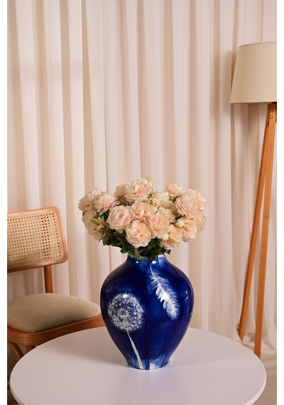Somon Yapay Ranunculus Şakayık Çiçeği 3 Dallı Lüx İpeksi Dokulu 50 Cm