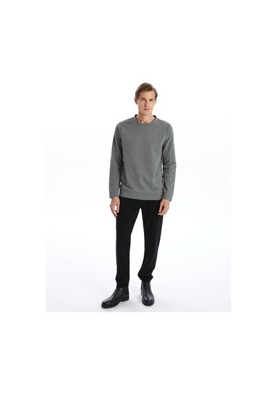 LC Waikiki Lc Waıkıkı Antrasit Bisiklet Yaka Uzun Kollu Erkek Sweatshirt