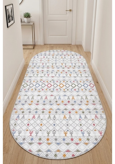 Raschel Carpet Oval Yıkanabilir Leke Tutmaz Modern Multi Renkli Kaymaz Taban Yolluk Rcmultı Yllk Yenımodelelıps 003 Çok Renkli