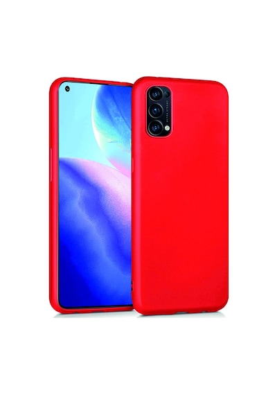 Oppo Reno 5 Kılıf Kamera Korumalı Silikon Rubber Arka Kapak Kırmızı