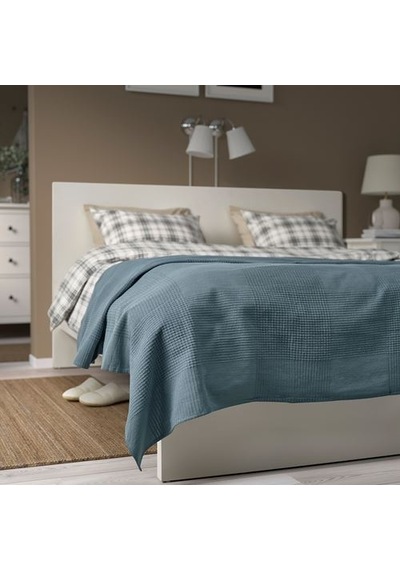 Ikea Indıra Yatak Örtüsü, Koyu Gri-mavi, 230x250 Cm