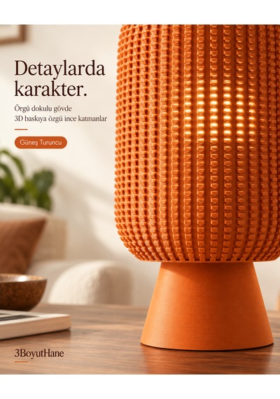 Modern Dekoratif Masa Lambası Salon Ve Yatak Odası İçin Abajur, 10 Renk Seçeneği, E14 Led Uyumlu Turuncu