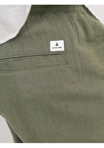 Jack & Jones Jack Jones Erkek Rahat Kesim Keten Pantolon 12248606 Beyaz