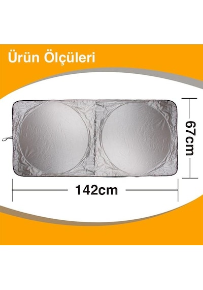 Polham 142x67 Cm Universal Araç İçi Ön Cam Güneş Koruyucu Branda, Sedan, Suv Ve Hatchback Uyumlu