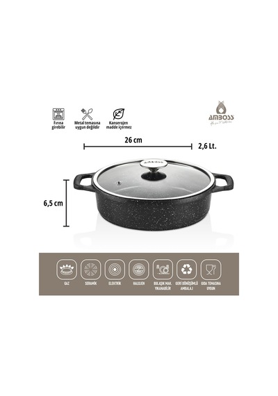 Amboss Montana 3 Parça Granit Set Siyah Siyah