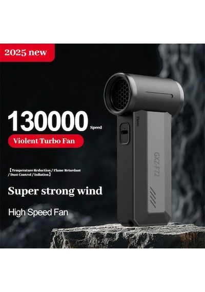 F72 Turbo Jet Fan 130000 Rpm Kablosuz Hava Üfleyici Ve Vakum Usb-c Şarjlı Şiddetli Fan Cihazı