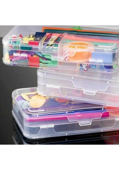Şeffaf Plastik Bölmeli Çift Taraflı Hobi Dikiş Iğne Kutusu Düzenleyici Arduino Balıkçı Malzeme Saklama Organizer 1 Cok Renkli