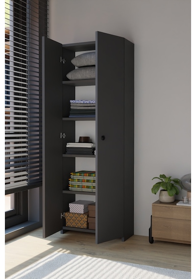 Alpaevmobilya 150 Cm 2 Kapaklı 5 Raflı Geniş Çok Amaçlı Yatak Odası Kıyafet Dolabı Düzenleyici Ve Organizer Antrasit Alpaevmobilya 150 Cm 2 Kapaklı 5 Raflı Geniş Çok Amaçlı Yatak Odası Kıyafet Dolabı Düzenleyici Ve Organizer Antrasit