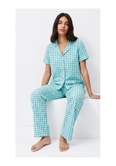 Fit Women Standart Boy Elastanlı Su Yeşili Pijama Takımı