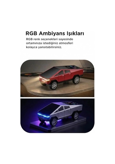 Özel Üretim Bluetooth Hoparlör Retro Araba D68 Beyaz 15w Ses Işıklı Stil