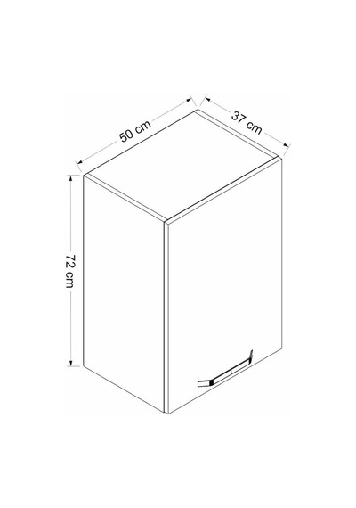 Minar Mutfak Üst Modül 1dk2r 50cm Dolap Beyaz - B1