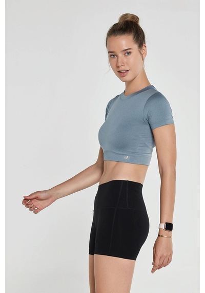 Jerf Captiva Yumuşak Dokulu & Esnek Crop Top Stone Taş