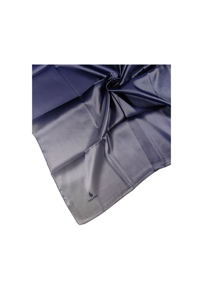Mim Eşarp Mısırlı Eşarpları Degrade Kristal Sport Bulut Desenli Polyester Eşarp Lacivert - Açık Gümüş