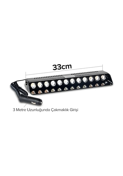 12 Ledli Kırmızı Mavi Çakar Led Vantuzlu Araç İçi