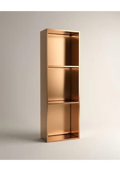 30x90 Cm Gömme Paslanmaz Çelik Niş Ledli Rose Gold Renkli