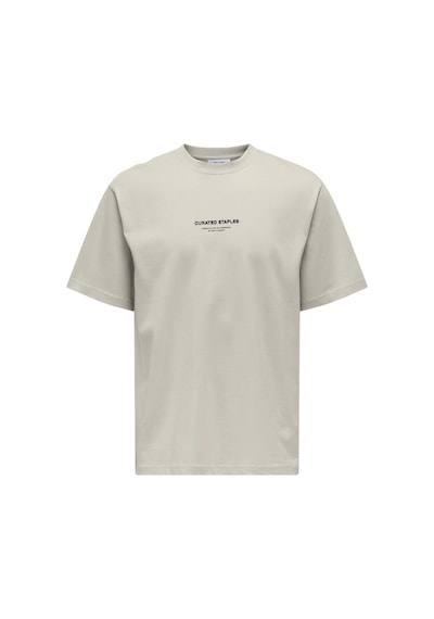 Only & Sons Erkek Onscurated Bisiklet Yaka %100 Pamuk T-shirt 22030925 Taş Taş