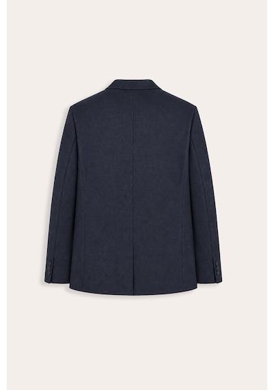 Defacto Slim Fit Çentikli Yaka İki Düğmeli Blazer Ceket F7690ax26aunv64 Lacivert-nv64