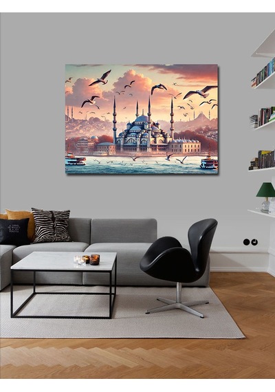 Kanvas Tablo İstanbul Un Gün Batımı 100cmx140cm