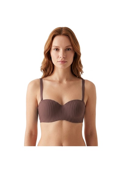 Cottonill Seamless Bra - Striva Mikro Çizgi Desenli Balenli Toparlayıcı Kadın Sütyen 3'lü Paket Çok Renkli
