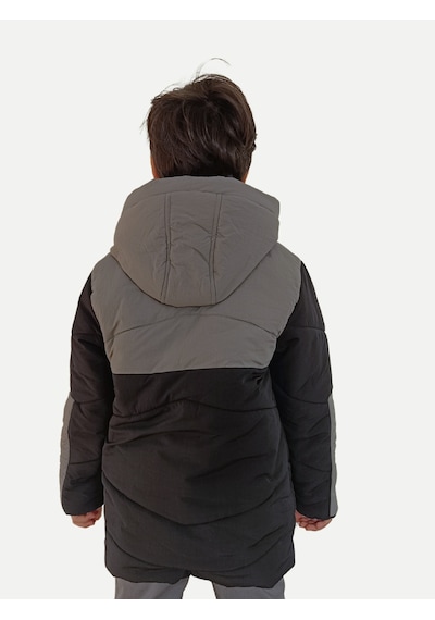 Casabony Gri Siyah Su Geçirmez Parçalı Elyaflı Unisex Çocukmont Gri - Siyah