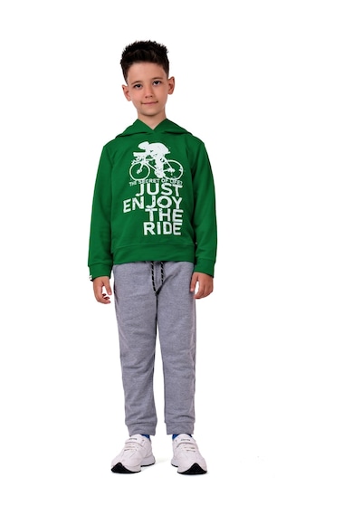 Mnk Baby & Kids Bisiklet Baskılı Kapşonlu Çocuk Eşofman Mnk0615 YESIL