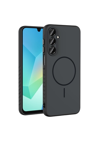 Samsung Uyumlu Galaxy A16 Kılıf Kamera Lens Korumalı Magsafe Destekli Silikon Systemcom Siyah