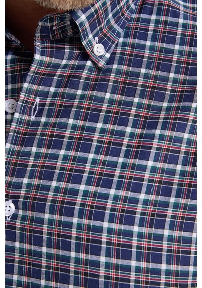 Tudors Regular Fit Rahat Kesim Düğmeli Yaka Uzun Kollu Kareli Pamuklu Lacivert Erkek Gömlek-52907 Tudors Regular Fit Rahat Kesim Düğmeli Yaka Uzun Kollu Kareli Pamuklu Lacivert Erkek Gömlek-52907