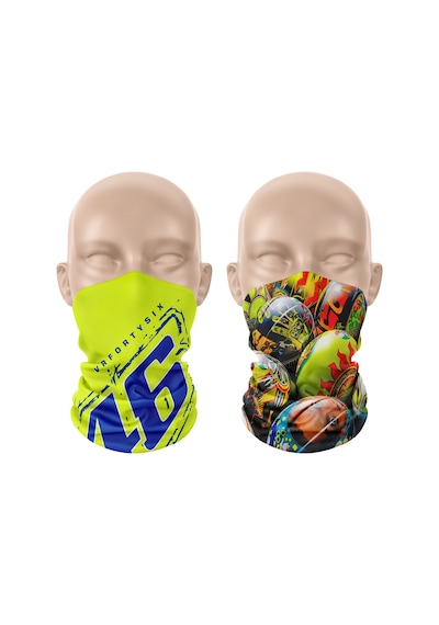 Dair Rossi Kask Desenli 2'li Set Boyunluk Bandana Outdoor Balaklava Yüz Maskesi Kafa Bandı