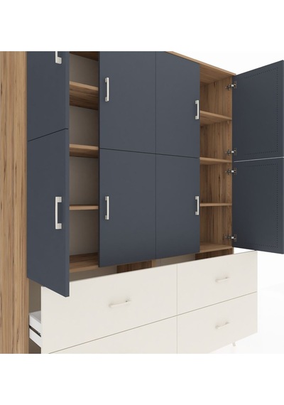 Hyperion Gardrop 8 Raflı 4 Çekmeceli 8 Kapaklı 176x44x221 Çam-antrasit/aytaşı Antrasit/aytaşı Hyperion Gardrop 8 Raflı 4 Çekmeceli 8 Kapaklı 176x44x221 Çam-antrasit/aytaşı Antrasit/aytaşı