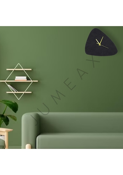 Jumeax Invernes Siyah Mermer Duvar Saati Mat Siyah