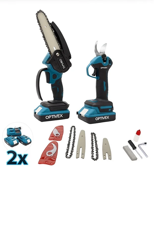 2li Set Şarjlı Ağaç Dal Budama Makası Makinesi