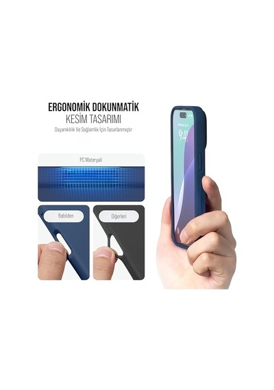 İphone Kılıf İnce Sıvı Silikon 3 Katmanlı Tam Kaplamalı Yumuşak Jel Kauçuk Kılıf Kapak, Açık Lacivert İpho
