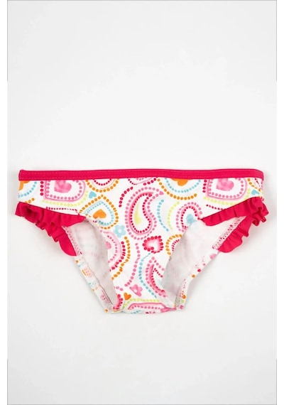 Adisia Kız Bebek Pembe Kalp Desenli Fırfırlı Bikini Altı Pembe