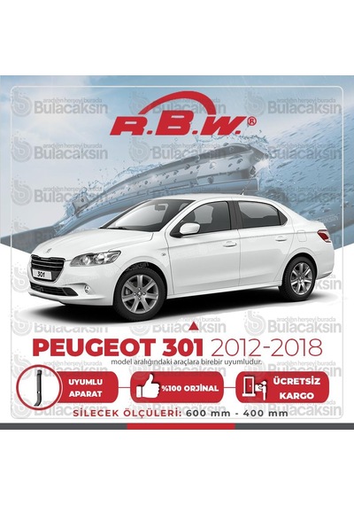 RBW Peugeot 301 2012 - 2018 Ön Muz Silecek Takım