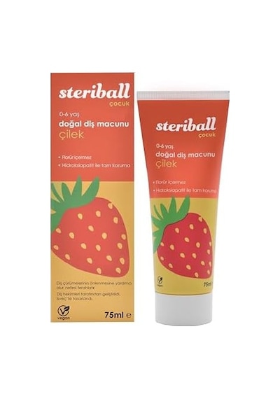 Doğal Diş Macunu Florürsüz 75 Ml - Çilek Florür İçermez, Hidroksiapatit İle Tam Koruma, Vegan