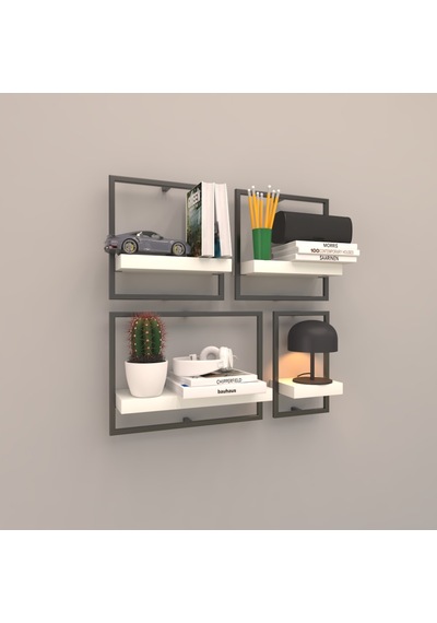 Rafkestir Milano Raf Seti - Model 3 Beyaz ( Mat )