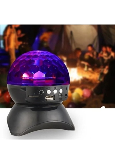 Led Disko Işık Bluetooth Hoparlör Renkli Dönen Gece Lambası Projektör Usb Tf Kart Aux Destekli