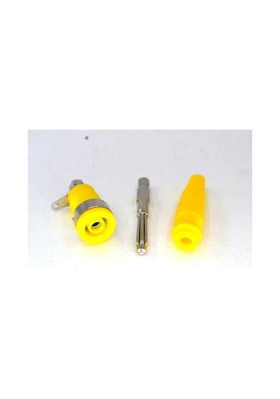 4mm Banana Silikonlu Ve 4mm Korumalı Born Takım Sarı