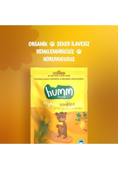 Organik Ballı Ve Kinoalı Kurabiye 55 Gr
