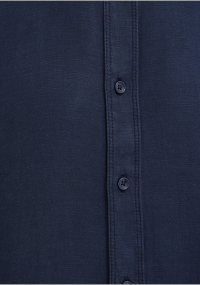 Mavi - Keten Karışımlı Lacivert Tencel Tm Liyosel Gömlek 0211482-70490 Lacivert