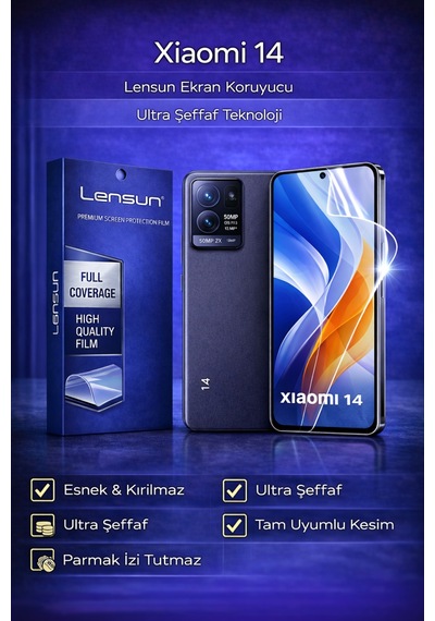 Xiaomi 14 Lensun Ultra Şeffaf Ekran Koruyucu Film