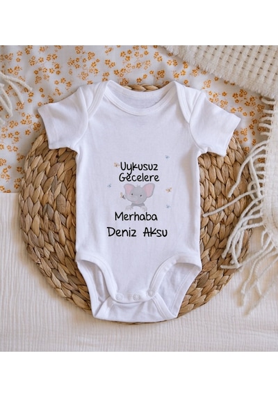 Bitmeyenkartus Bk Kids Isimli Uykusuz Gecelere Merhaba Tasarımlı Bebek Body Zıbı Çok Renkli