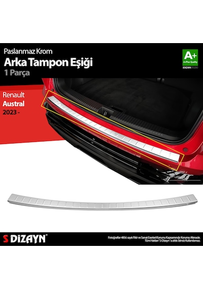 S-dizayn Renault Austral Krom Arka Tampon Eşiği 2023 Üzeri A+ Kalite
