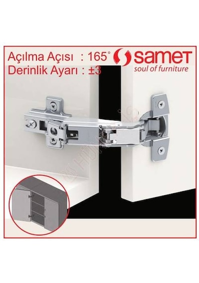 Butkayapımarket Samet 165 Derece Kör Köşe Dolaplar Için Robot Menteşe