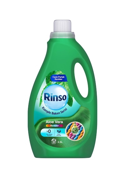 Rinso Sıvı Çamaşır Deterjanı Komple Bakım Serisi Aloe Vera Renkliler İçin 2.5 L 2'li Set