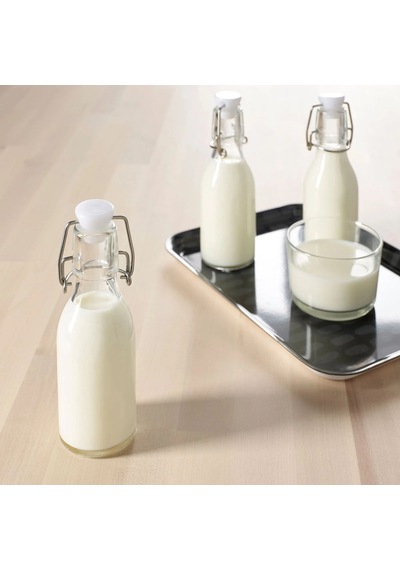 Ikea Korken 3'lü Cam Şişe 0,15 L Şeffaf