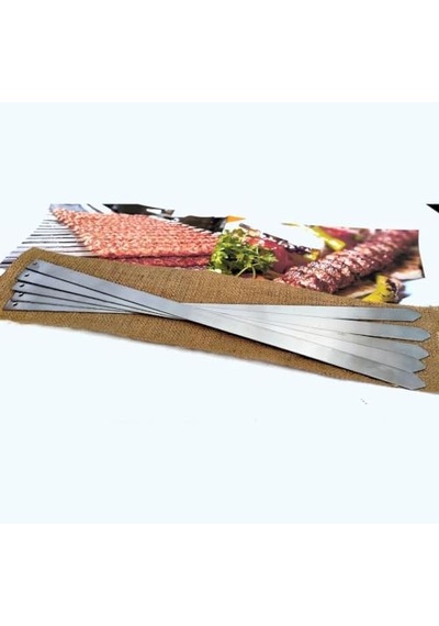 Rotanev 6 Adet Profosyonel Paslanmaz Metal Kıyma Şiş Adana-urfa-antep Kebap Şişi Diğer