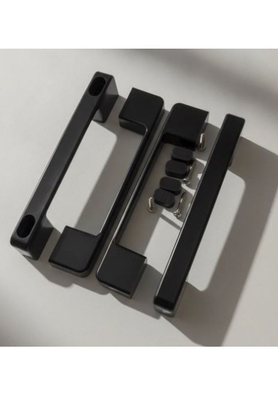 Duşakabin Kapı Kolu Seti 14-16 Cm Uyumlu Siyah Parlak Pc Abs 4 Lü Set
